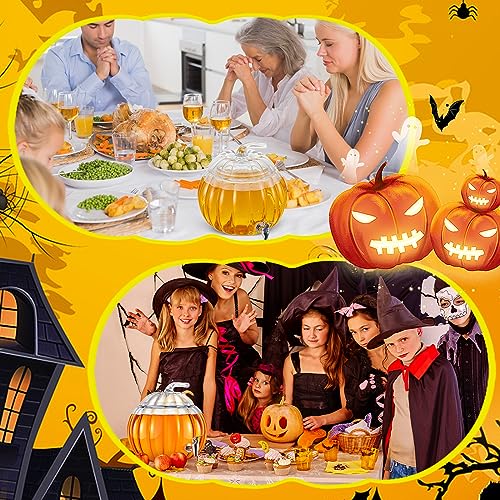 2 Pack 2 Gallon Glass Pumpkin Drink Dispenser with Spigot K925880