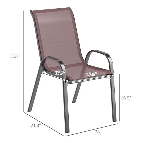 Stackable Patio Dining Chairs Set of 4 L785