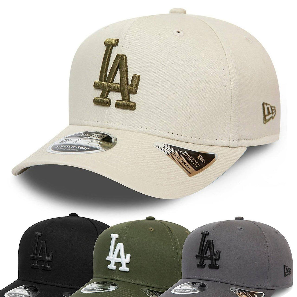 White Los Angeles Dodgers Stretch Snapback Cap U714694