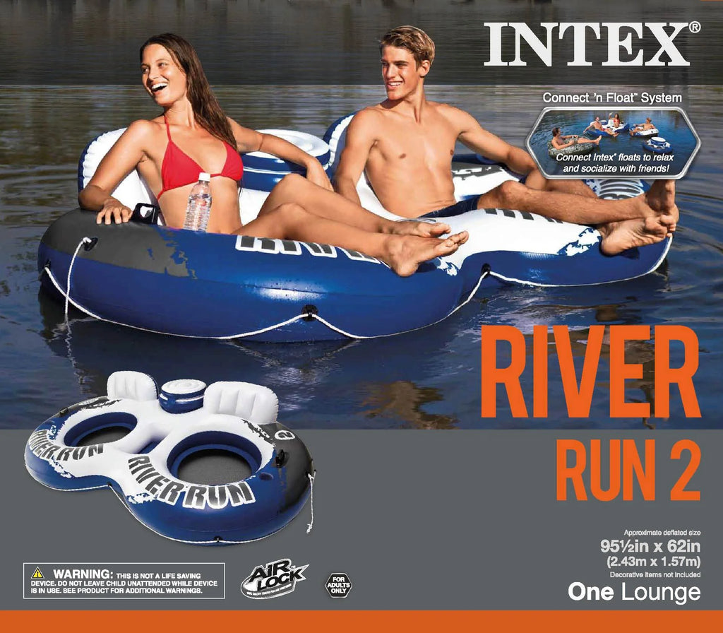 Inflatable 2 Person Float (2 Pack) + Single Tube (4 Pack) Q126