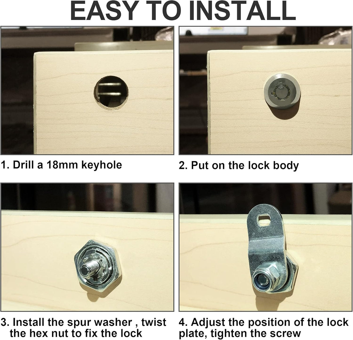 5 Pack Keyed Alike Cabinet Locks with Keys, Zinc Alloy X715