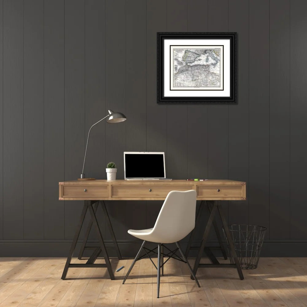 Black Ornate Wood Framed Art Print B44984
