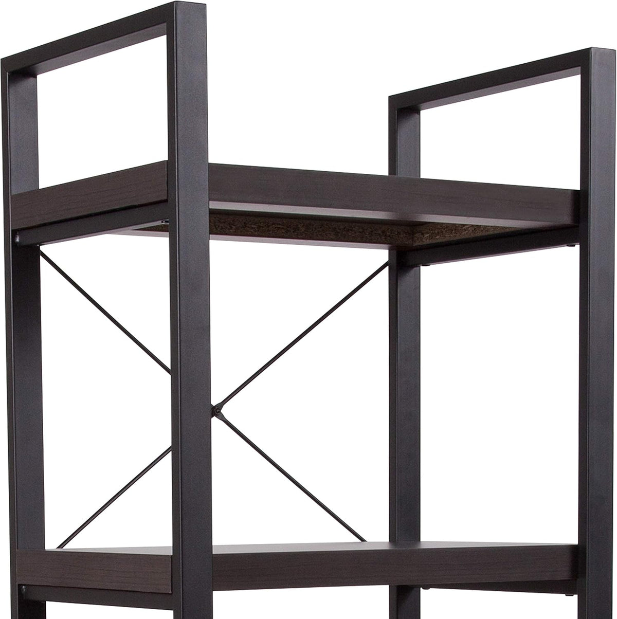 Charcoal Wood Grain 4 Shelf Etagere Bookcase O12690