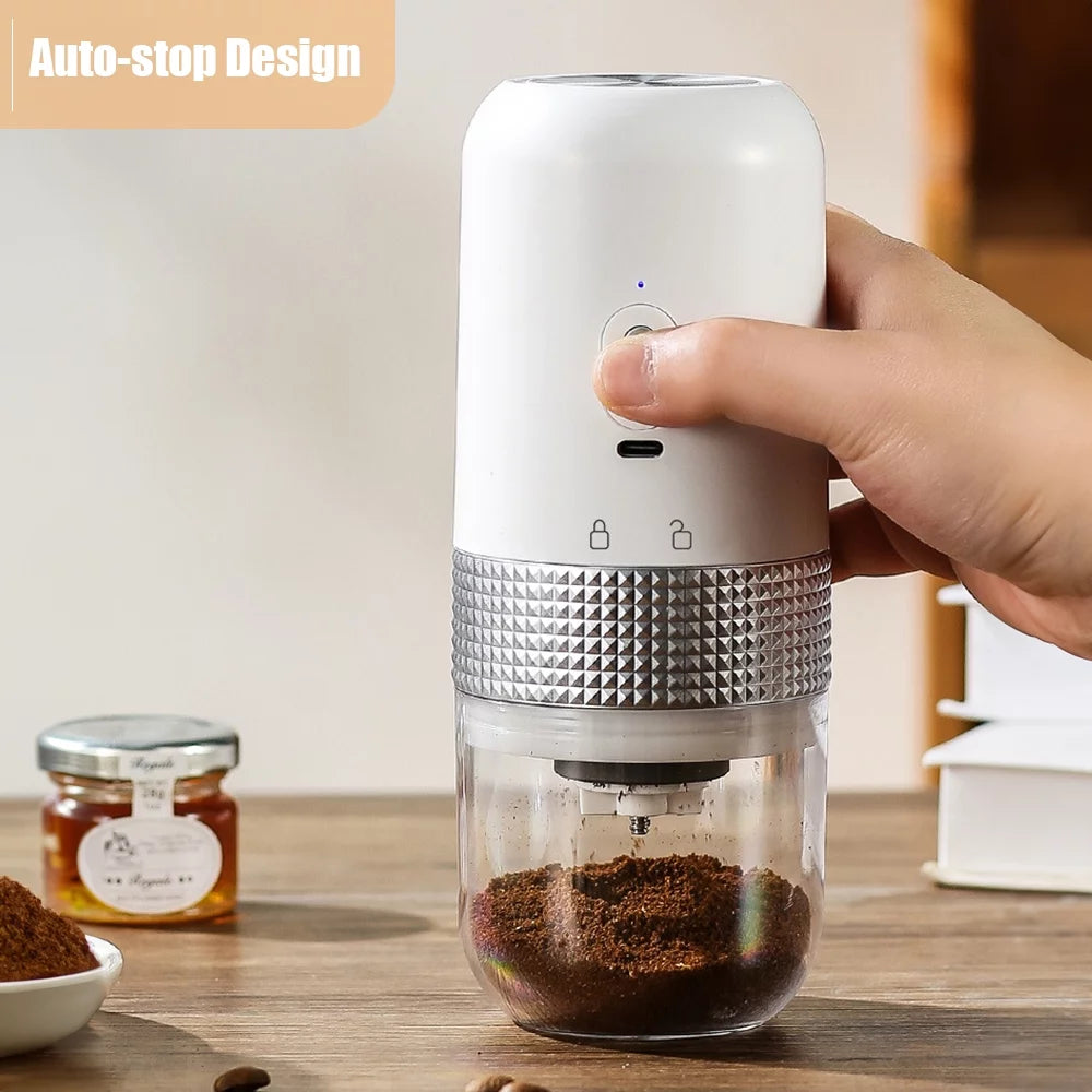 Portable Electric Burr Coffee Grinder 13W 200ml USB Rechargeable Adjustable Cordless P200