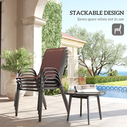 Stackable Patio Dining Chairs Set of 4 L785