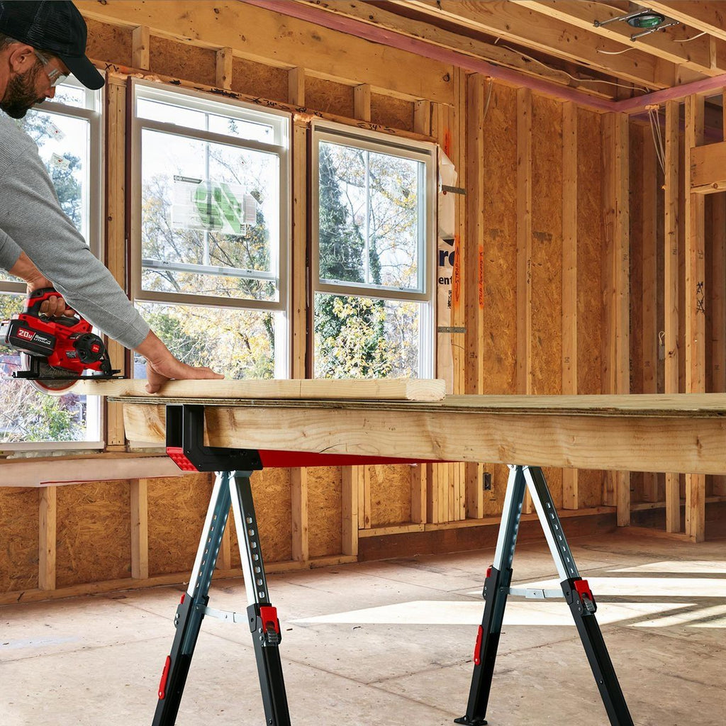 32 in. Steel Adjustable Sawhorse, 1300 lb. Capacity F126