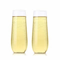 32 Pack 10-ounce Clear Plastic Champagne Flutes W1897