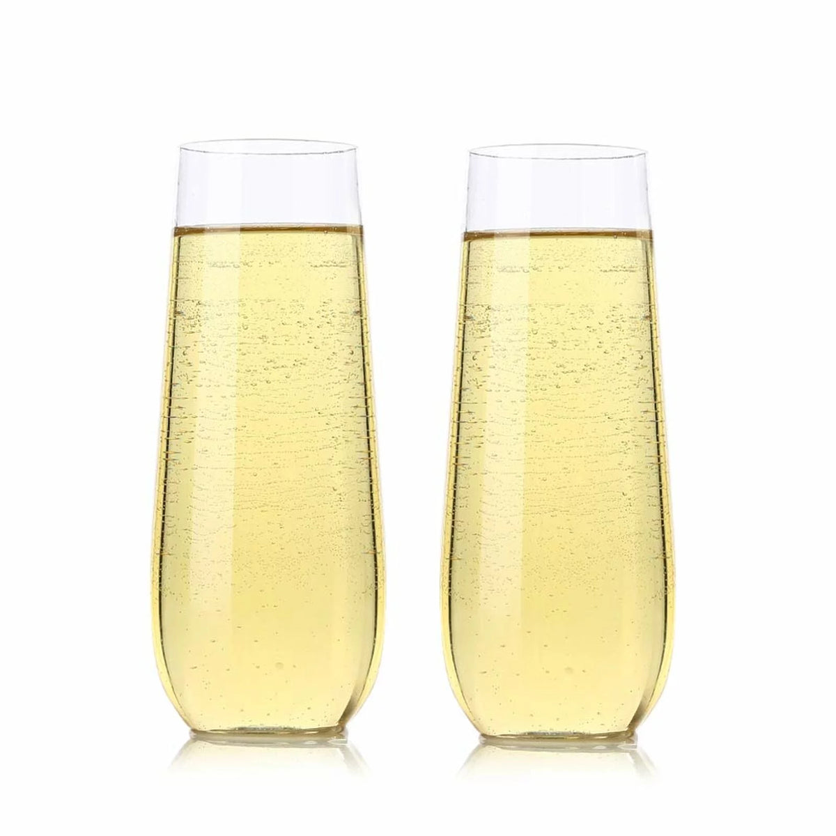 32 Pack 10-ounce Clear Plastic Champagne Flutes W1897