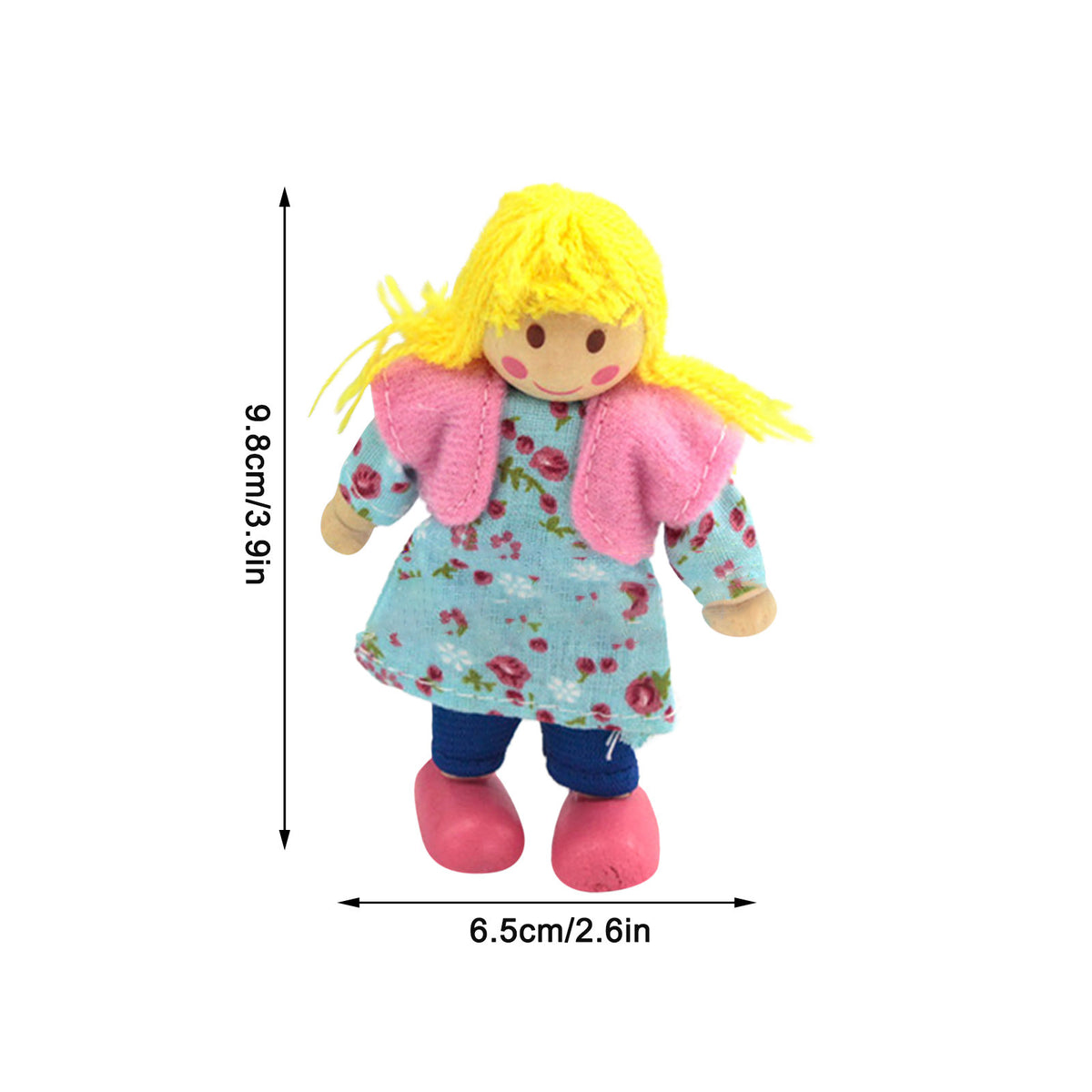 Wooden Doll House Family Dress-up Characters, Family of 7 D489981