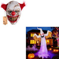 Clown Mask & Inflatable Halloween Decor F345848