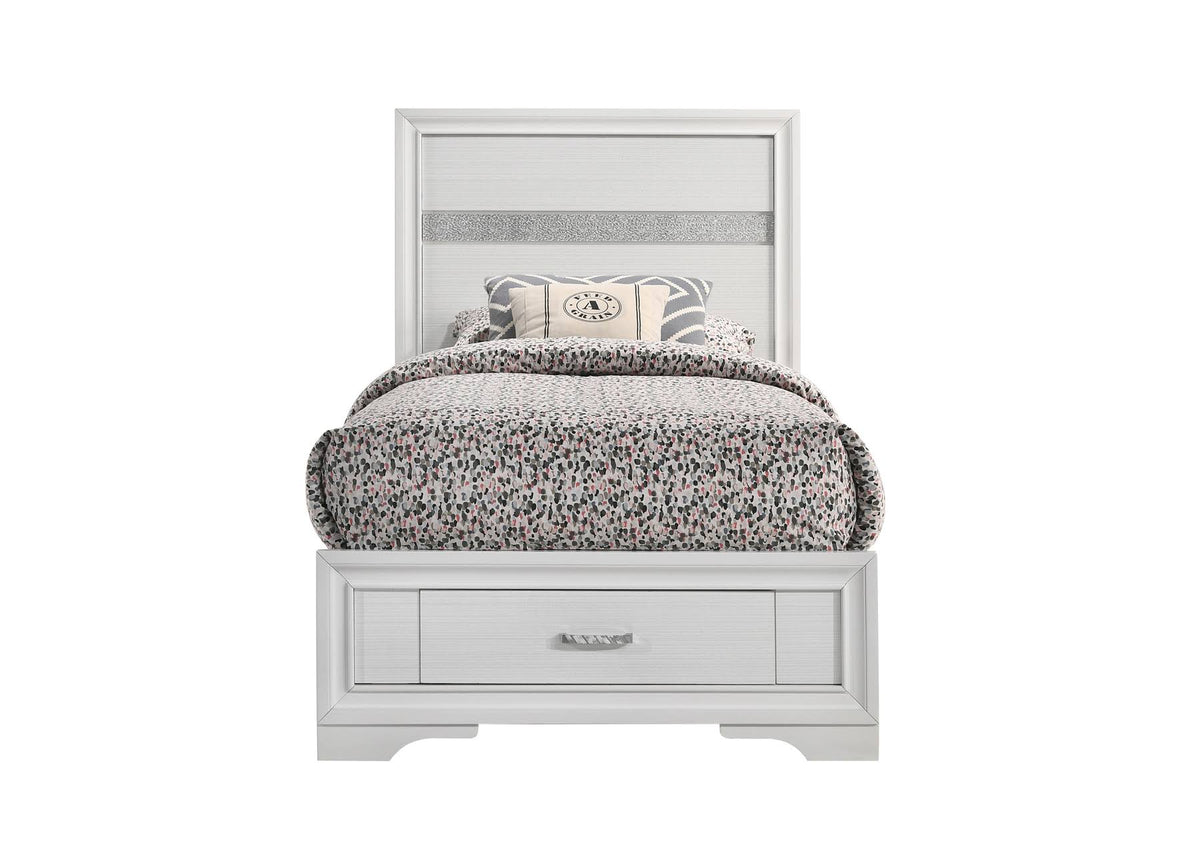 White Twin Storage Bed E800512
