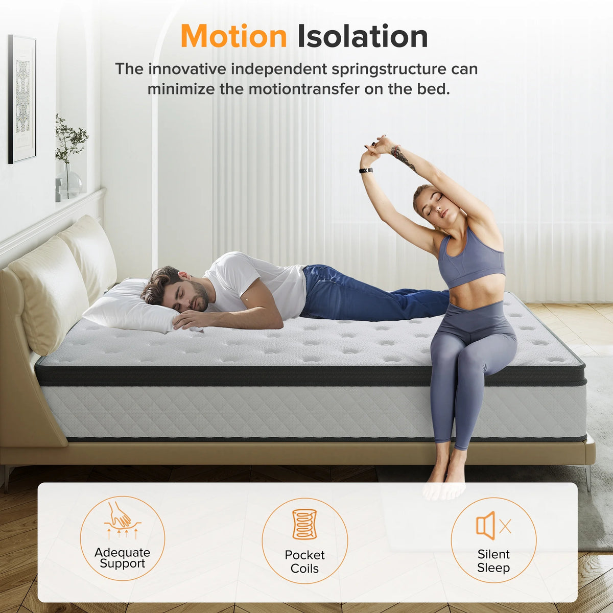 12 Inch Memory Foam Innerspring Hybrid Queen Mattress G813