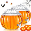 2 Pack 2 Gallon Glass Pumpkin Drink Dispenser with Spigot K925880