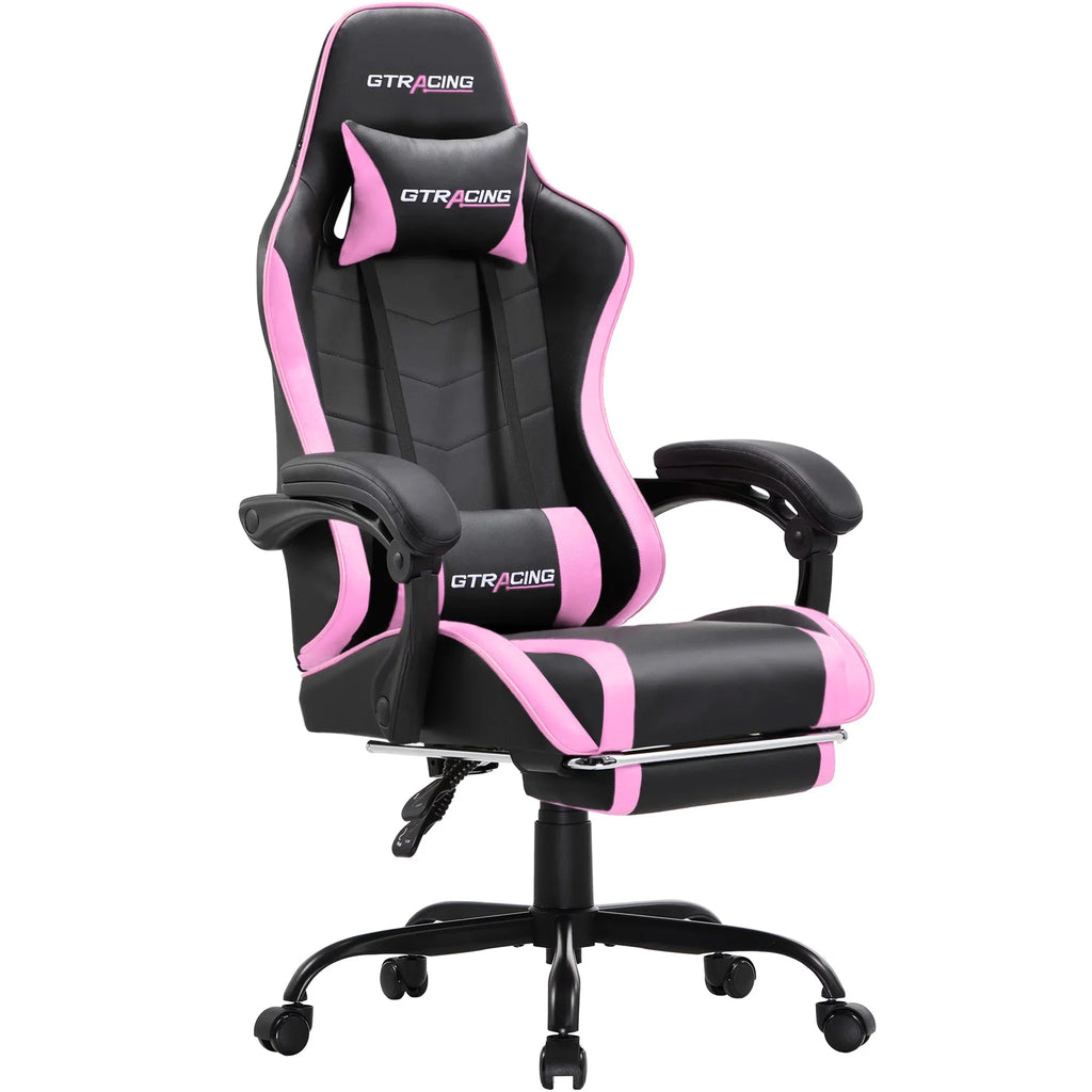 White Height Adjustable Reclining Gaming Chair with Footrest R948740
