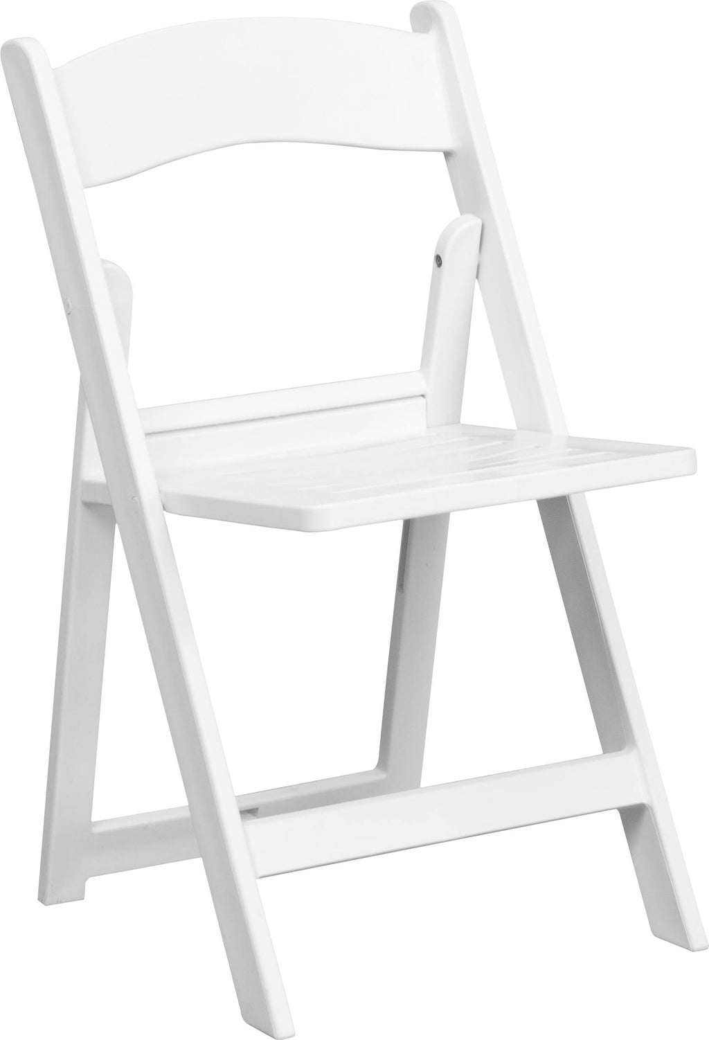 White Resin Folding Chair with Slatted Seat U521290