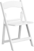 White Resin Folding Chair with Slatted Seat U521290