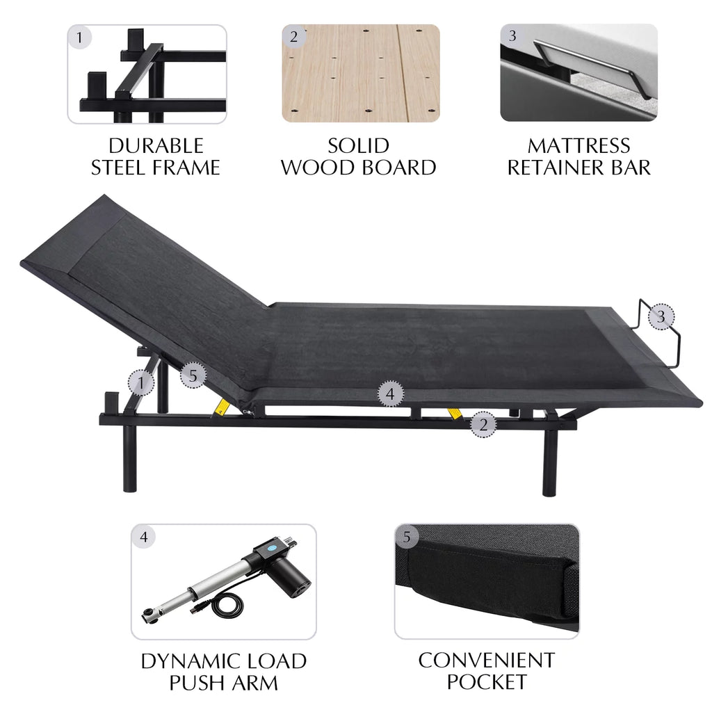 Queen Size Ergonomic Electric Adjustable Bed Base Frame L74079