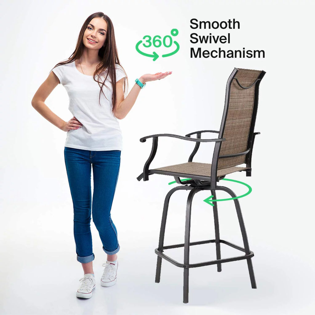 3 Piece Swivel Stools Set with Dining Chairs and Cafe Table S46556