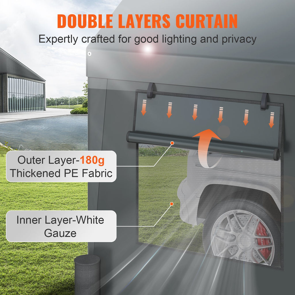 12x20ft Heavy Duty Carport with Removable Sidewalls G325062