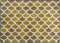 Mermaid Scales Glitter Print Lightweight Carpet Mats, 6'8" x 4'10" Area Soft Rugs Floor Mat Rug P815