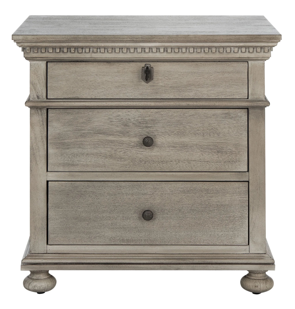 Light Grey 3 Drawer Nightstand V7641
