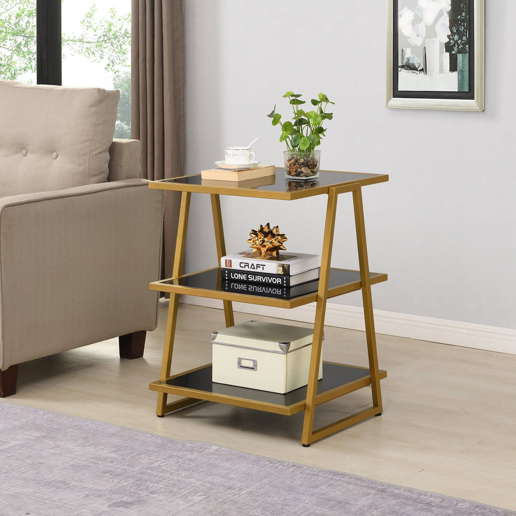 Black Glass Accent Table C134
