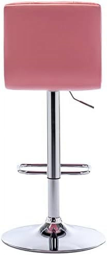 Tufted Adjustable PU Leather Swivel Barstools with Back Armless Counter Height Chairs Y839886