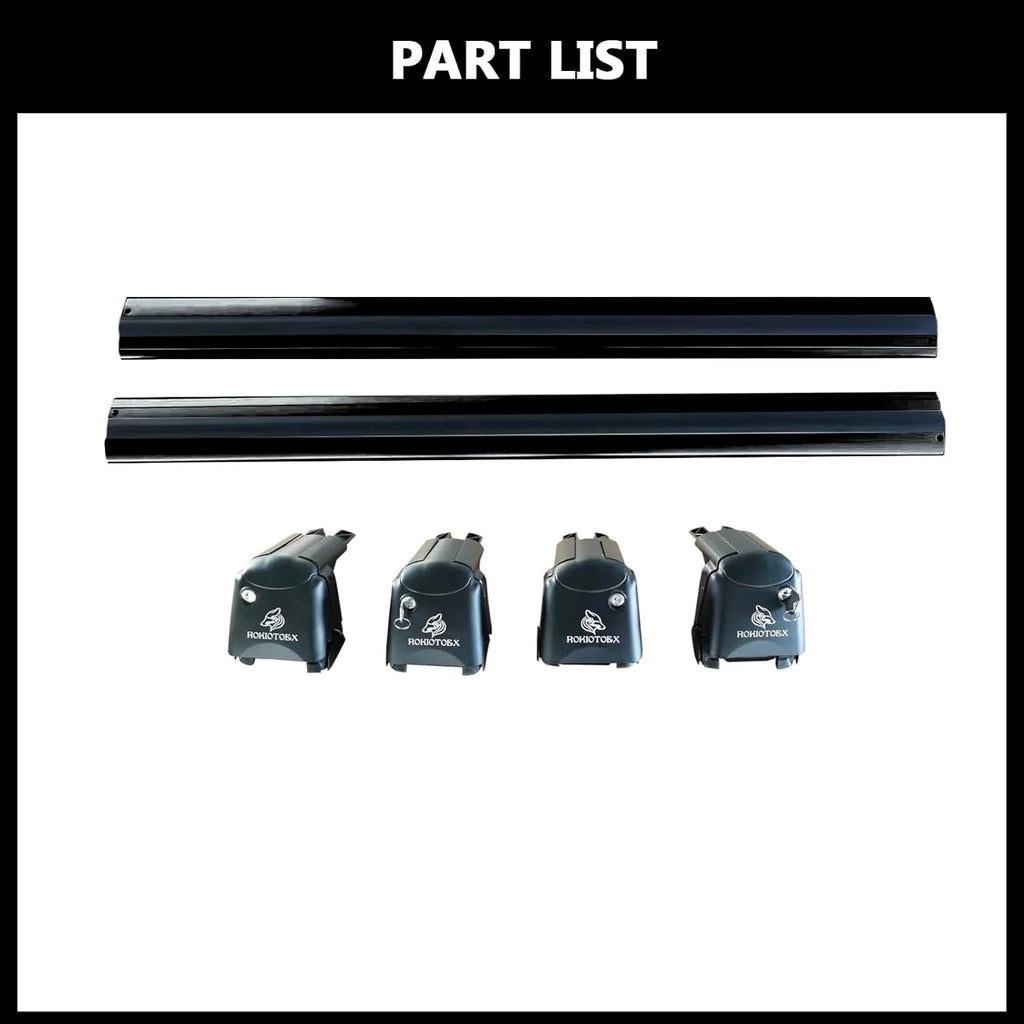 Black Lockable Roof Rack Crossbars for Ki-a NIRO Y69552