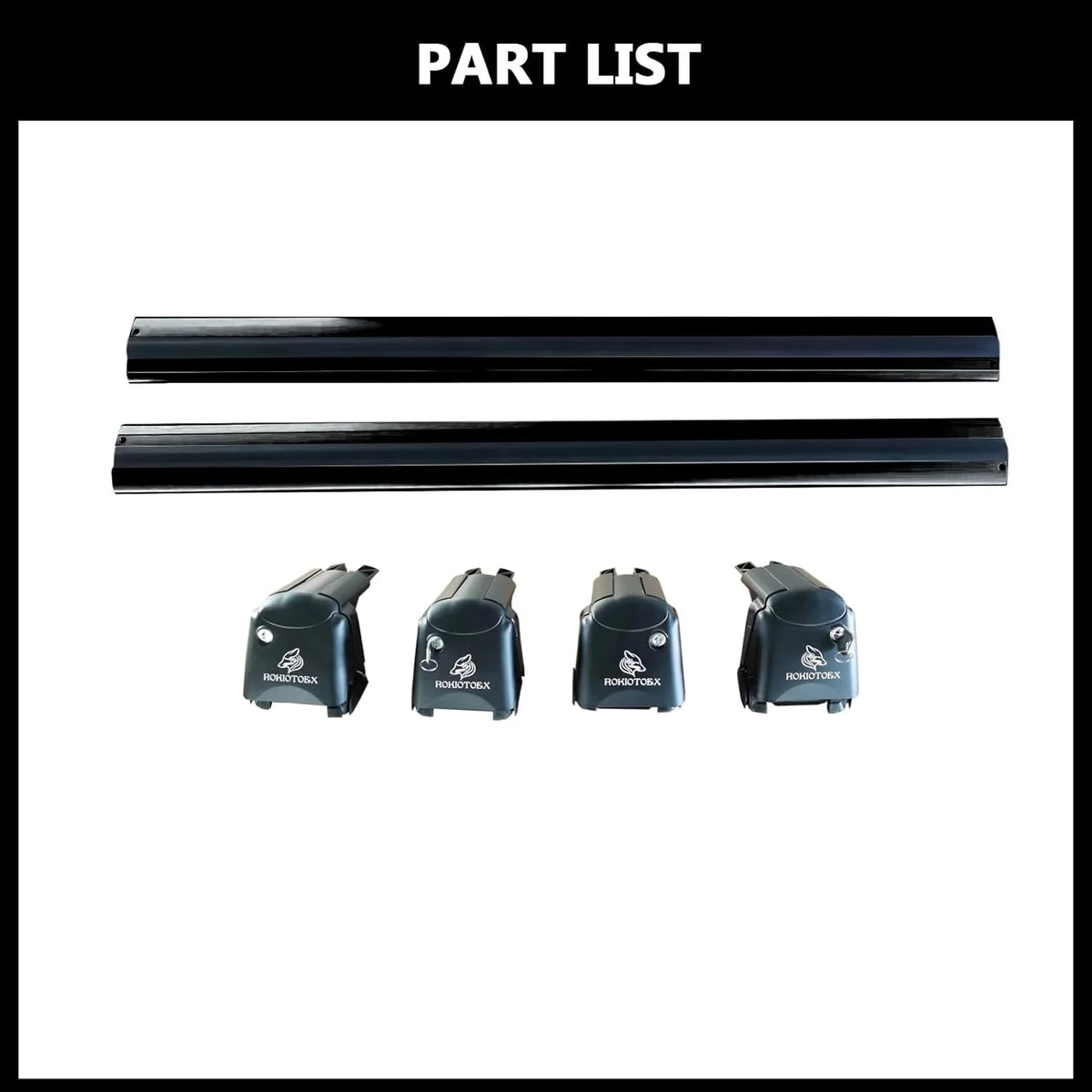 Black Lockable Roof Rack Crossbars for Ki-a NIRO Y69552