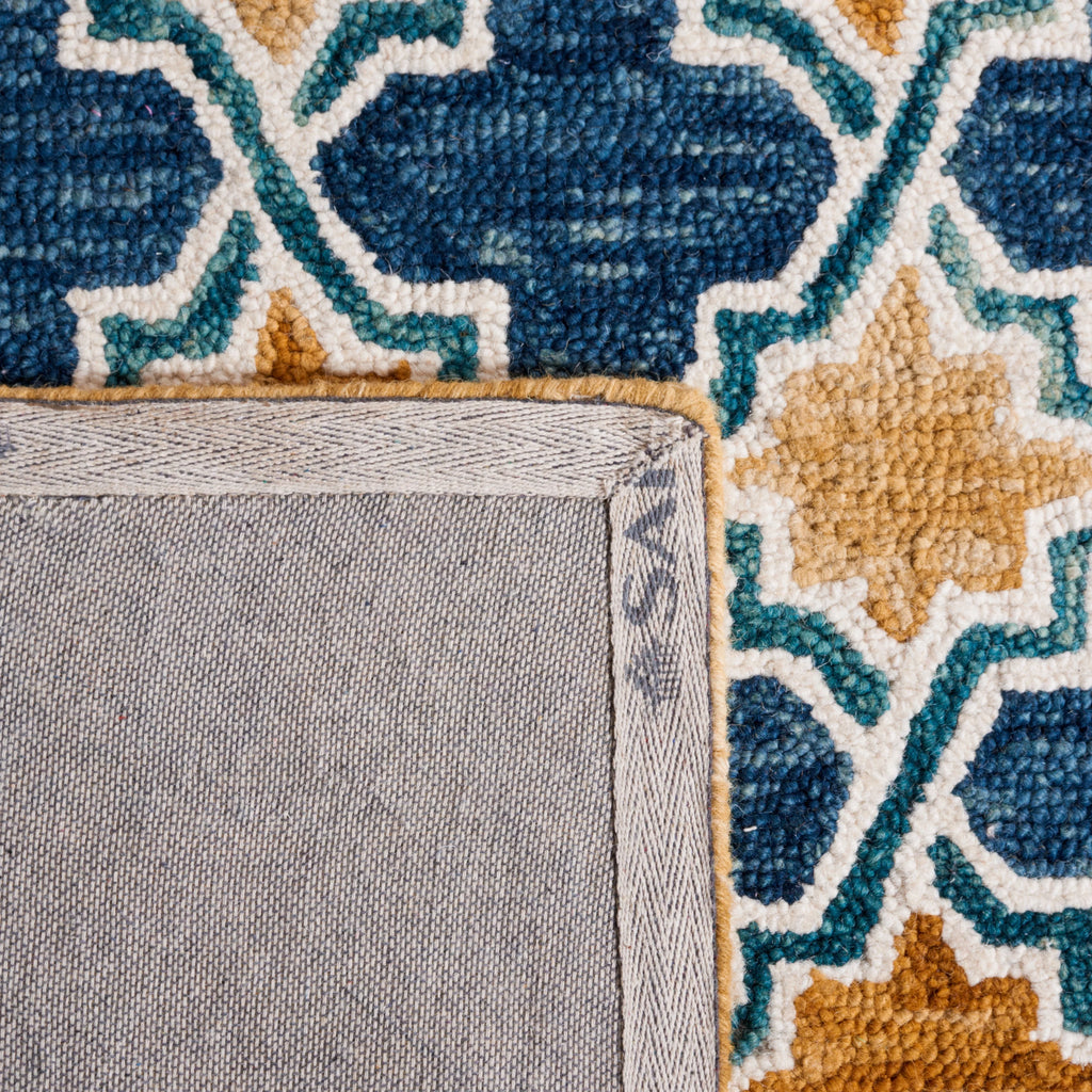 Navy Yellow Geometric Area Rug 3' x 5' F353688