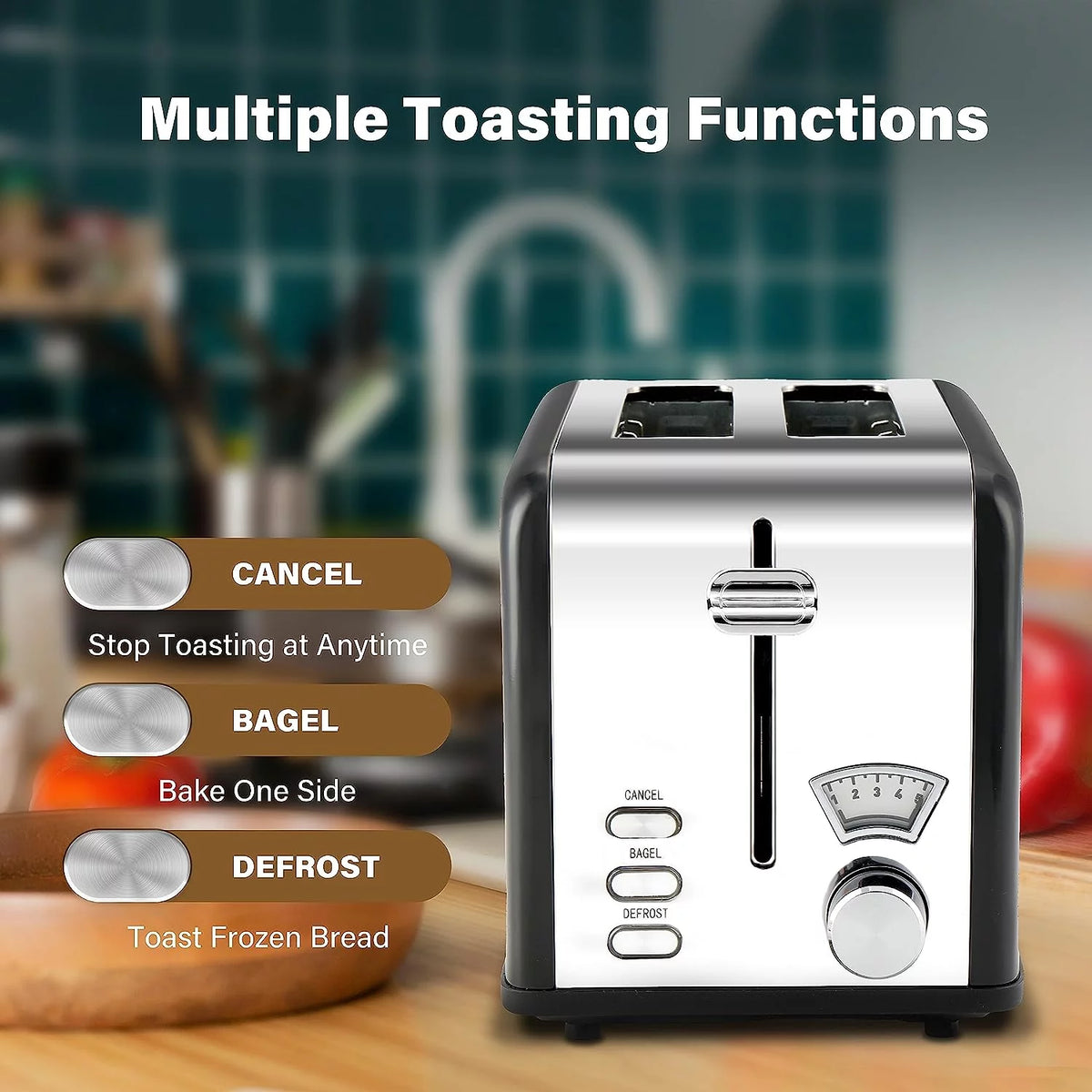 2-Slice Toaster with 1.5 inch Wide Slot, Black X23491