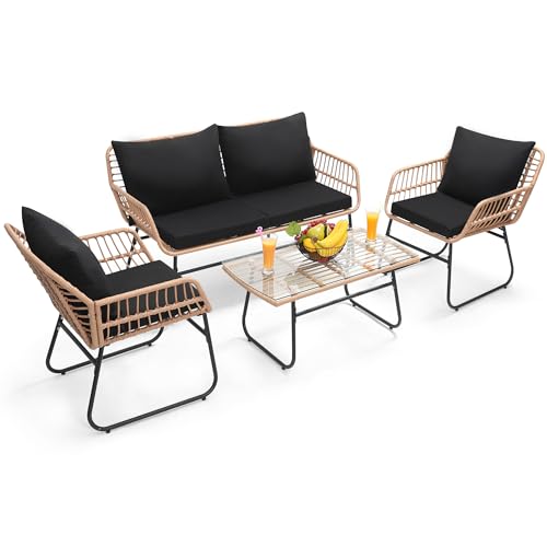 3 Pieces Beige All-Weather Wicker Patio Bistro Set U220