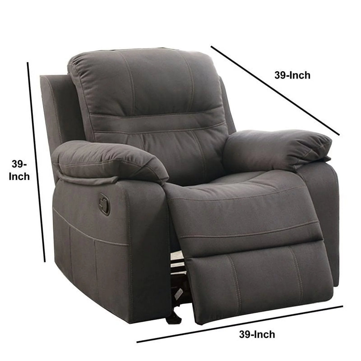 Gray Leatherette Rocker Recliner S67751