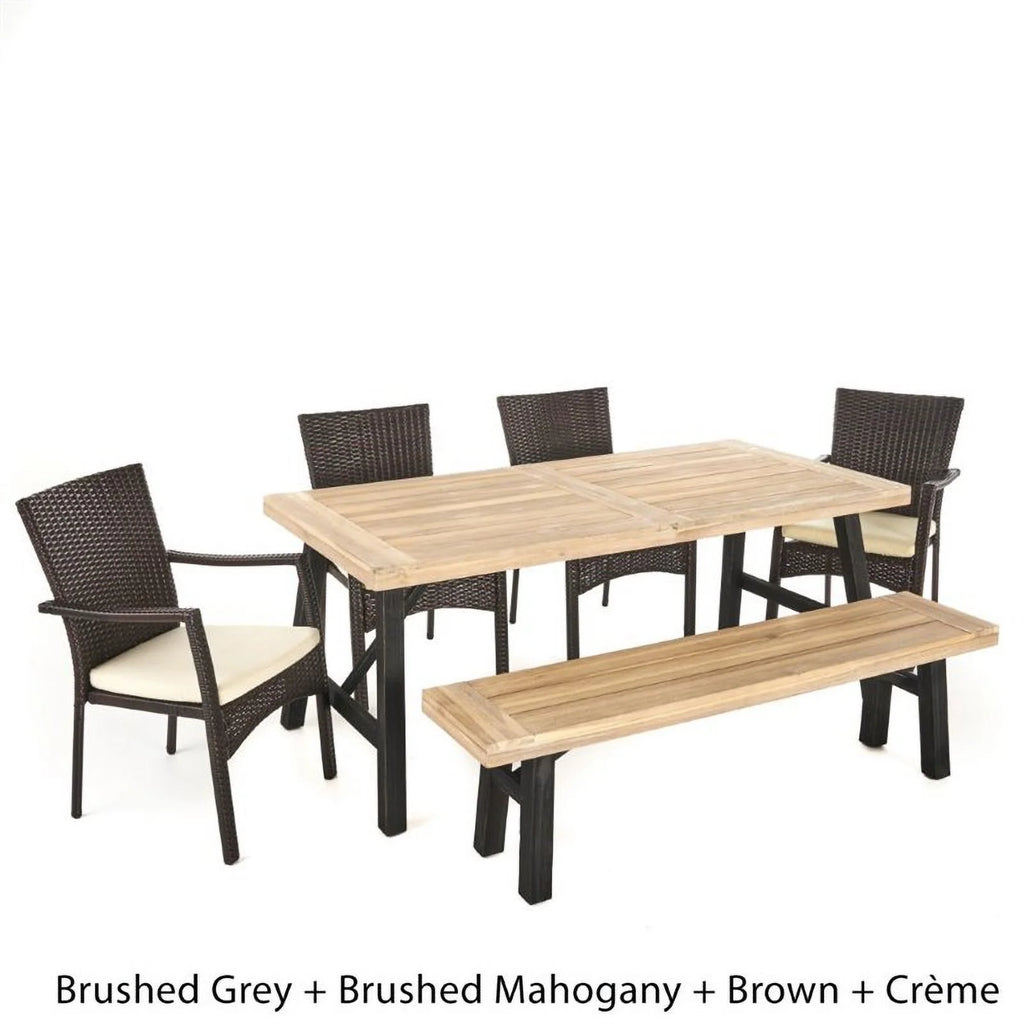 6 Piece Wood Top Patio Dining Set R3853
