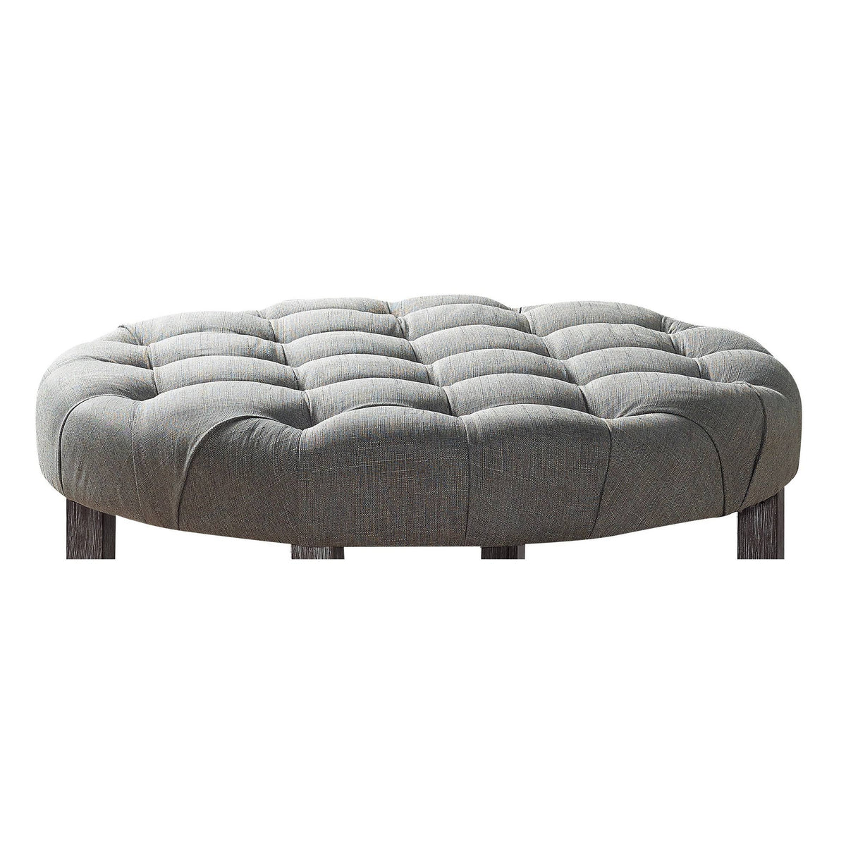 Gray Round Tufted Ottoman S34227