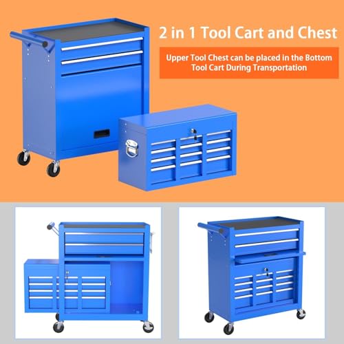 8 Drawer Rolling Tool Chest with Wheels and Lock Y250962