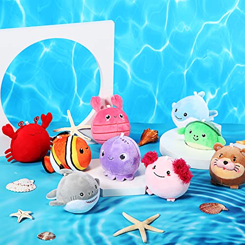 9 Pcs Mini Sealife Stuffed Animals 3.15 Inch Soft Plushies Y24178