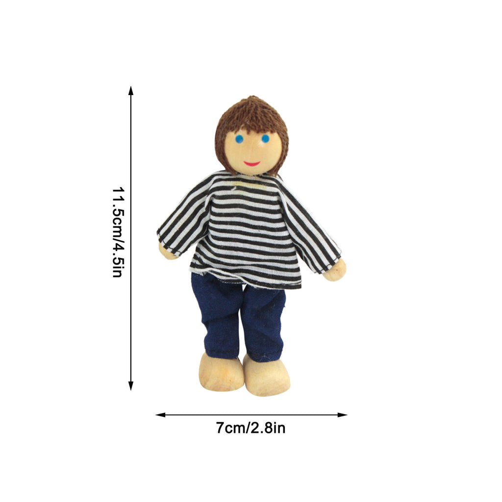 Wooden Doll House Family Dress-up Characters, Family of 7 D489981