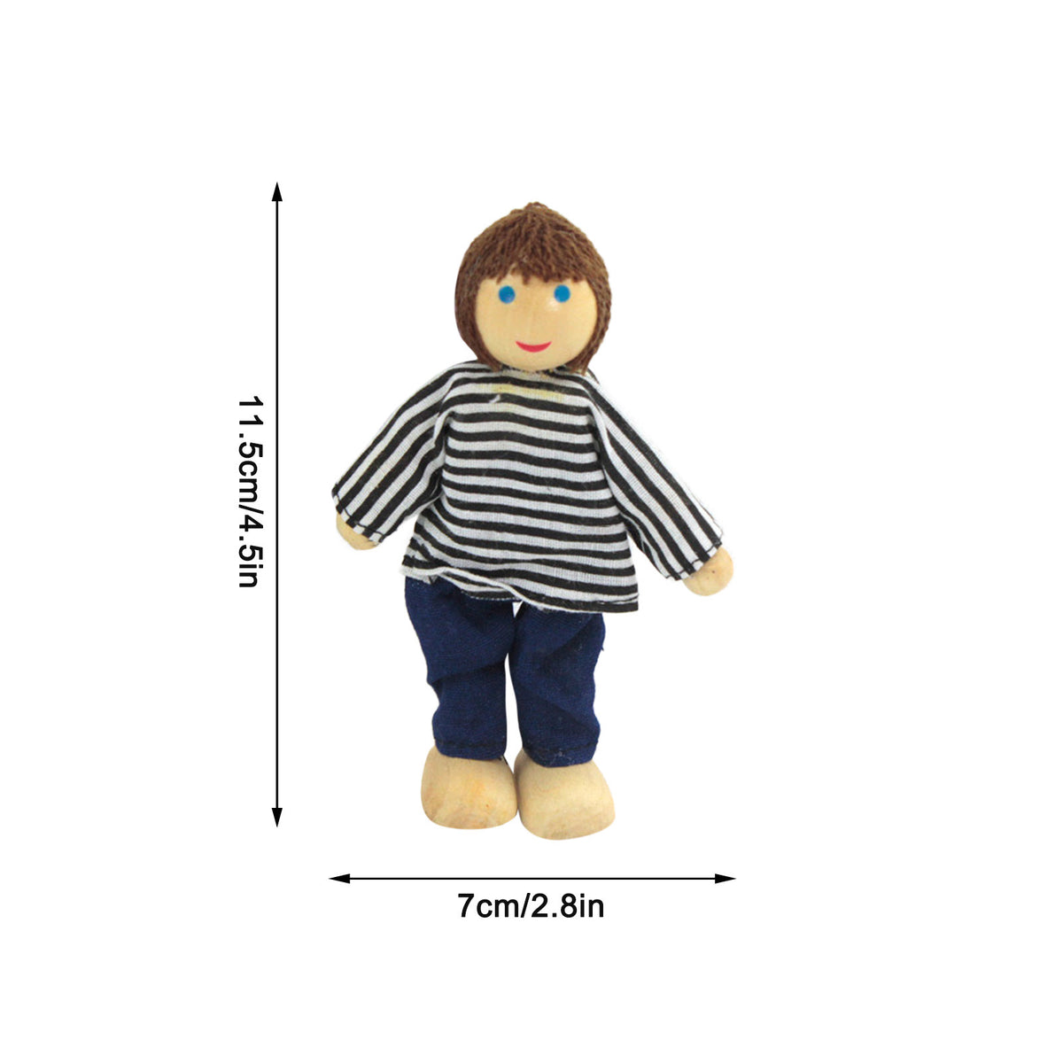 Wooden Doll House Family Dress-up Characters, Family of 7 D489981