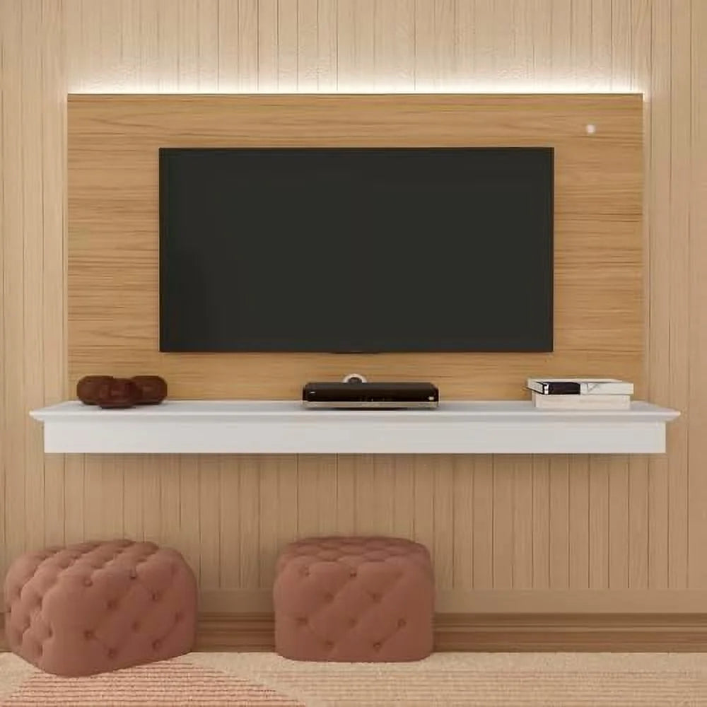 White Floating TV Stand with LED Strip B647012