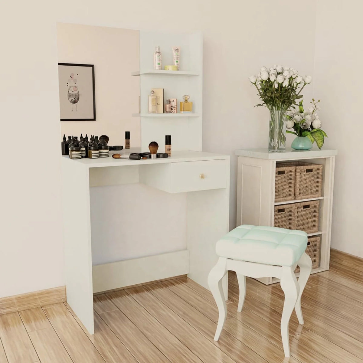 White Chipboard Dressing Table U410251