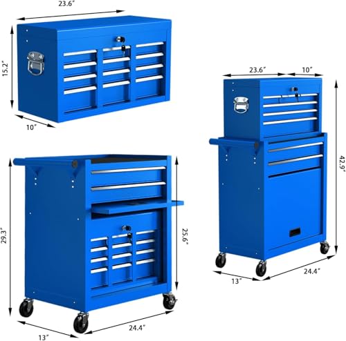 8 Drawer Rolling Tool Chest with Wheels and Lock Y250962