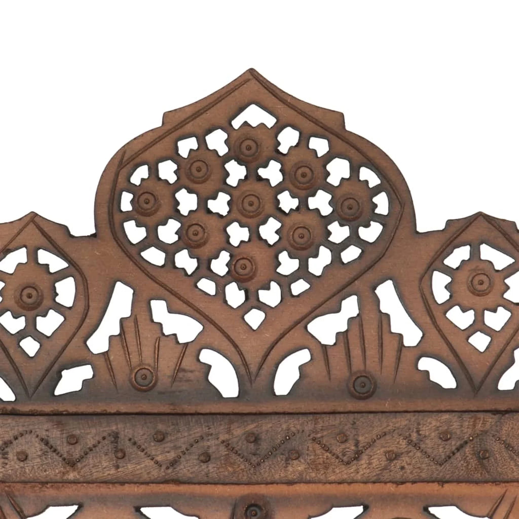 Hand Carved 4-Panel Mango Wood Room Divider O294903