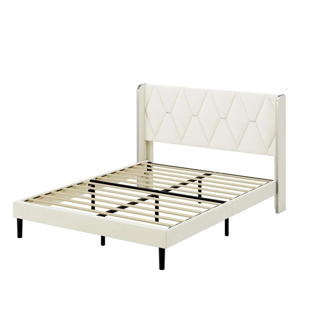 Velvet Upholstered Platform Bed Frame King U87960