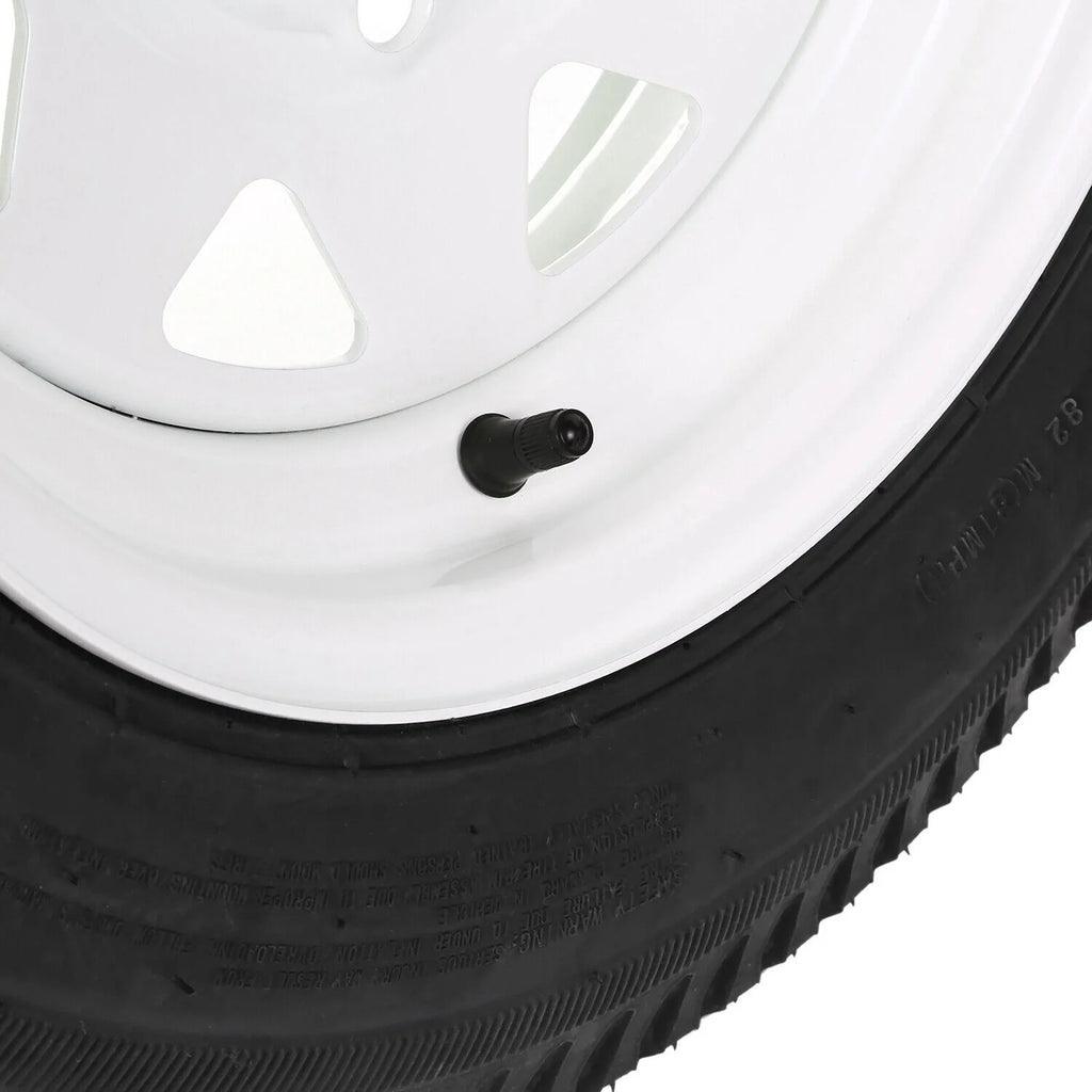 ST205/75R14 Trailer Tire with 14 White Wheel Set of 2 R435