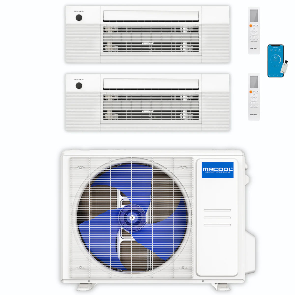36,000 BTU 2 Zone Ceiling Cassette Ductless Air Conditioner and Heat Pump L520