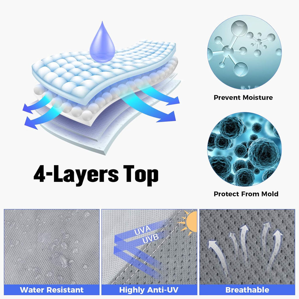 Gray Waterproof 4 Layers RV Cover with Jack Cover & Patch Kit X8175