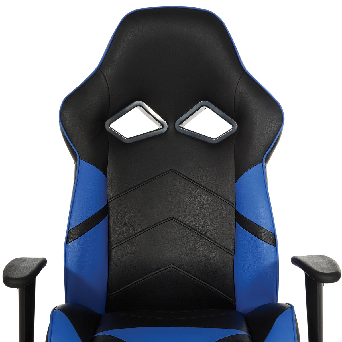 Black Faux Leather Gaming Chair with Blue Accents X577