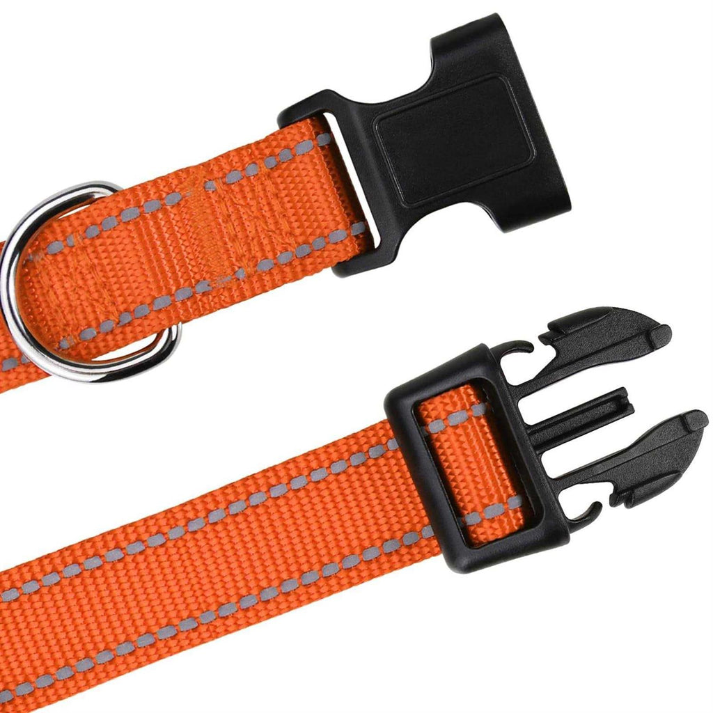 Reflective Nylon Adjustable Dog Collar with Quick Release Buckle W296356