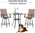 3 Piece Swivel Stools Set with Dining Chairs and Cafe Table S46556